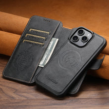 Load image into Gallery viewer, Leather Wallet Folio iPhone Case
