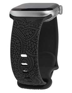 Floral Engraved Silicone Band for Apple Watch