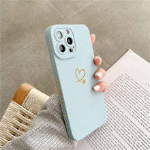 Load image into Gallery viewer, Candy Color Silicone Case With Love Heart For iPhone