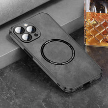 Load image into Gallery viewer, Luxury Magsafe Leather iPhone Case With Camera Lens Protector