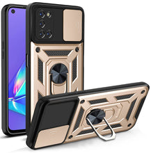 Load image into Gallery viewer, Shockproof Armor Magnetic Case For OPPO Phone With Ring Holder Kickstand And Sliding Camera Protection Cover