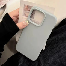 Load image into Gallery viewer, Silicone iPhone Case — Soft Solid-Color Protective Cover - Gray Blue