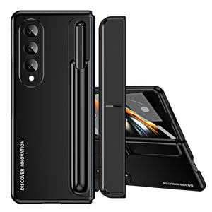 Plating Kickstand Leather Case With 360° Protection For Samsung Galaxy Z Fold