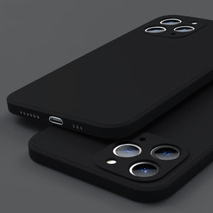 Square Liquid Silicone Case For iPhone With Lens Protection