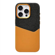 تحميل الصورة في عارض المعرض، Card Slot Linen Leather MagSafe iPhone Case