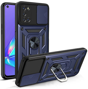 Shockproof Armor Magnetic Case For OPPO Phone With Ring Holder Kickstand And Camera Protection Cover