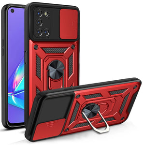 Shockproof Armor Magnetic Case For OPPO Phone With Ring Holder Kickstand And Camera Protection Cover