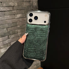 Load image into Gallery viewer, Crocodile Electroplated Border iPhone Case