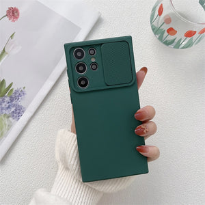 Liquid Silicone Soft Case For Samsung Galaxy A Series With Sliding Camera Cover