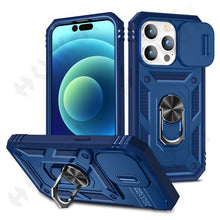 Load image into Gallery viewer, Full Body Rugged Design Shockproof Armor Case For iPhone With Protective Camera Cover And Kickstand Ring