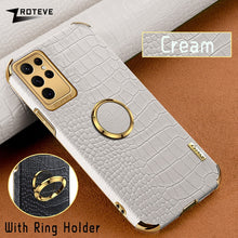 Load image into Gallery viewer, Crocodile Pattern Leather Case For Samsung Galaxy With Ring Holder Kickstand