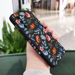 נרתיק טלפון פרחוני סיליקון נוזלי עבור Huawei