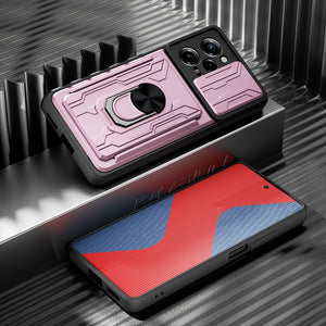 Shockproof Case For Poco Phone With Camera Protection Cover, Card Slot And Kickstand