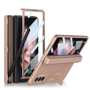 Shockproof Ultra-Thin Tempered Glass Hard Cover Case With Pen For Samsung Galaxy Z Fold