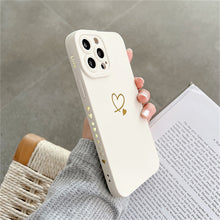 Load image into Gallery viewer, Candy Color Silicone Case With Love Heart For iPhone