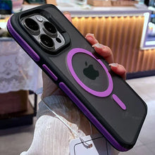 טען תמונה למציג הגלריה, Premium Shockproof Bicolor Matte Frosted Magnetic Case for iPhone