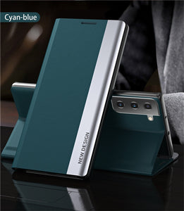 Leather Magnetic Flip Case For Samsung Galaxy With Kickstand