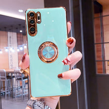 Load image into Gallery viewer, Luxury Plating Silicone Phone Case For Huawei With Ring Holder