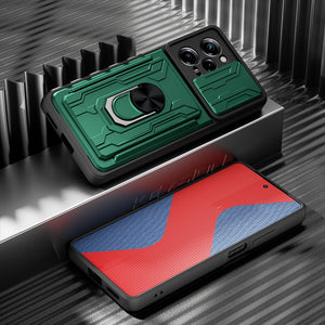 Shockproof Case For Poco Phone With Camera Protection Cover, Card Slot And Kickstand