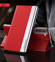 Load image into Gallery viewer, Leather Magnetic Flip Case For Samsung Galaxy With Kickstand