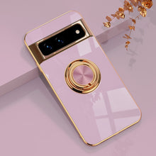 Load image into Gallery viewer, Shockproof Luxury Silicone Plating Case For Google Pixel With Ring Holder