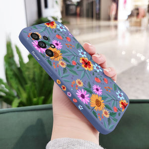 Floral Liquid Silicone Flower Case For Samsung Galaxy