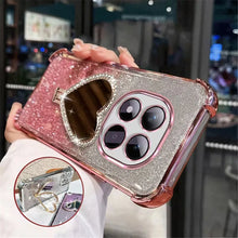 Load image into Gallery viewer, Glitter Heart Mirror Makeup iPhone Case
