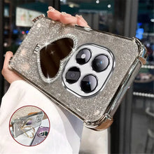 Load image into Gallery viewer, Glitter Heart Mirror Makeup iPhone Case