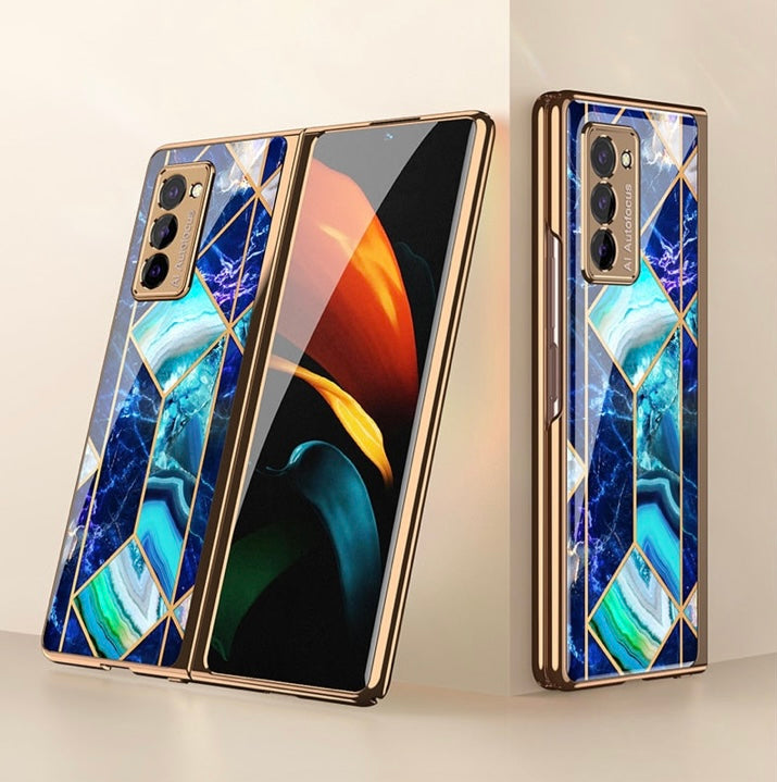 Luxury Plating Tempered Glass Case For Samsung Galaxy Z Fold