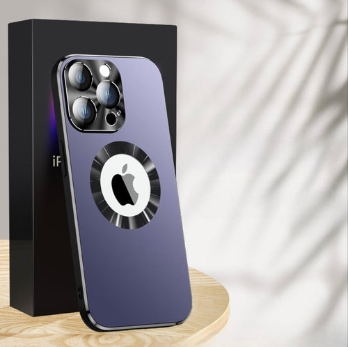 Shockproof Hard Matte Backplane Case For iPhone With Metal Camera Lens Protection