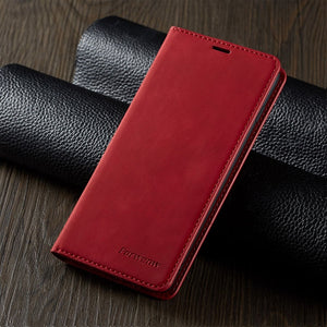 Luxury Shockproof Magnetic Leather Flip Case For iPhone With Wallet Card Slots And Kick Stand