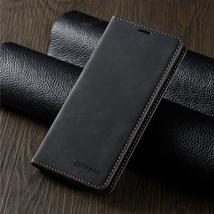 Luxury Shockproof Magnetic Leather Flip Case For iPhone With Wallet Card Slots And Kick Stand