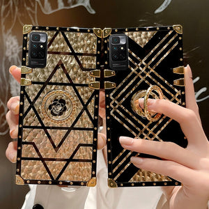 Luxury Glitter Gold Phone Case for Samsung Galaxy With Ring Holder