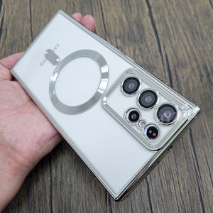 حافظة Magsafe الفاخرة ذات الطلاء الشفاف الشفاف لهاتف سامسونج جالاكسي