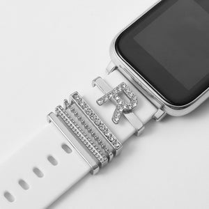 Silver Letter Charms Set For Apple Watch Band