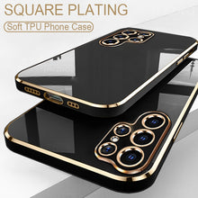 Load image into Gallery viewer, Luxury Shockproof Square Plating Soft Silicone Case For Samsung Galaxy