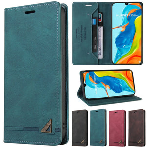 Magnetic Leather Wallet Flip Case For Huawei With Card Slots