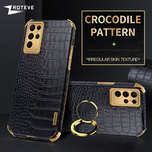 Load image into Gallery viewer, Crocodile Pattern Leather Case For Samsung Galaxy Note With Ring Holder Kickstand