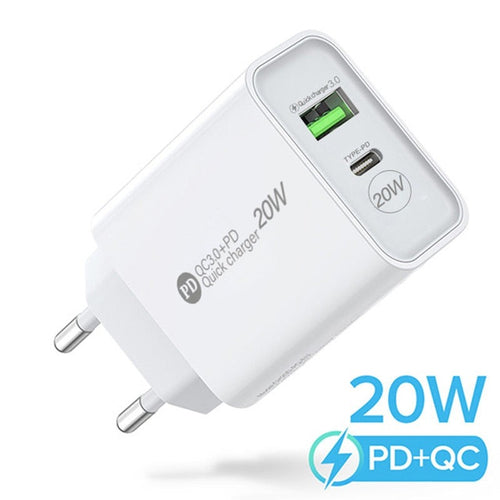 20W PD USB Quick Charger 3.0 Plug