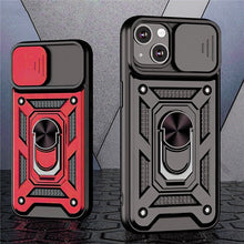 Load image into Gallery viewer, Shockproof Armor Magnetic Case For iPhone With Ring Holder Kickstand And Camera Protection Cover