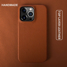 Load image into Gallery viewer, Luxury Handmade Natural Leather Case For iPhone