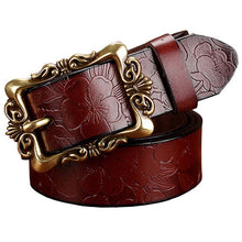 Load image into Gallery viewer, Vintage Floral Leather Belt - The Springberry Store