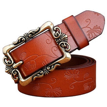 Load image into Gallery viewer, Vintage Floral Leather Belt - The Springberry Store