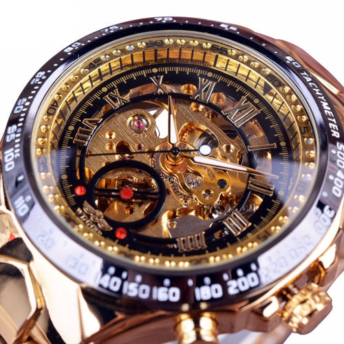 Winner Skeleton Dial Stainless Steel Watch - The Springberry Store