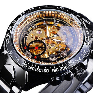 Winner Skeleton Dial Stainless Steel Watch - The Springberry Store
